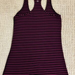lululemon athletica Black and Pink Striped Tank Top